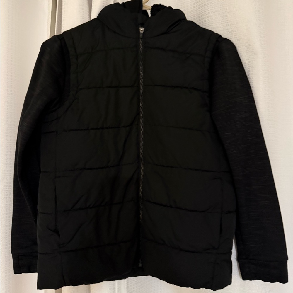Black Puffer Jacket with Hood kids 10/12 black old navy full zip.